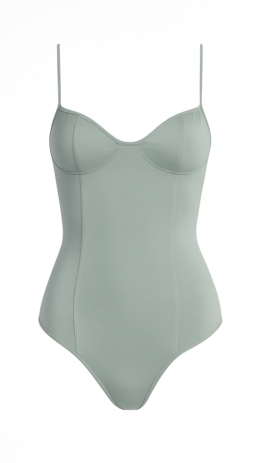 Body Kira Lycra color amarillo para mujer
